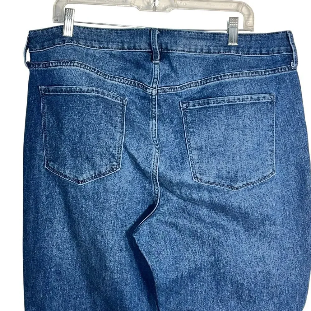 Old Navy Wow Straight High Rise Jeans Sz 18 Long Blue Stretch Denim Classic Fit